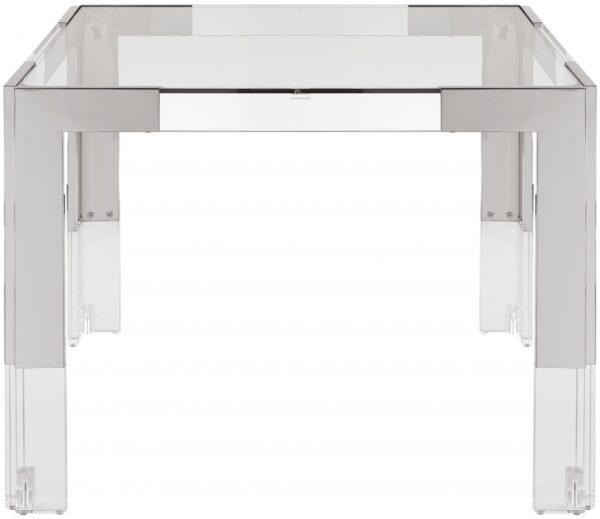 Casper 38" Glass Top, Acrylic And Steel Base Dining Table