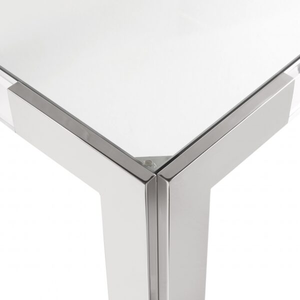 Casper 38" Glass Top, Acrylic And Steel Base Dining Table