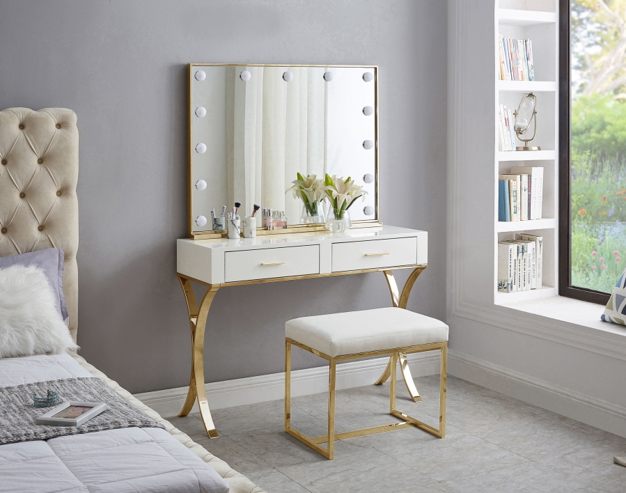 Hollywood Steel Frame Lighted Mirror