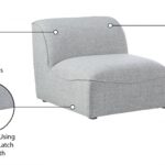Miramar Linen Textured Fabric Upholstered Armless Modular Chair