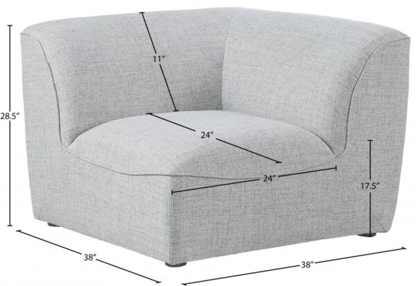 Miramar Linen Textured Fabric Upholstered Corner Modular Chair