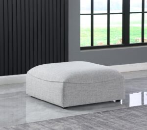 Miramar Linen Textured Fabric Upholstered Modular Ottoman