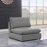 Mackenzie Linen Textured Fabric Upholstered Armless Modular Chair