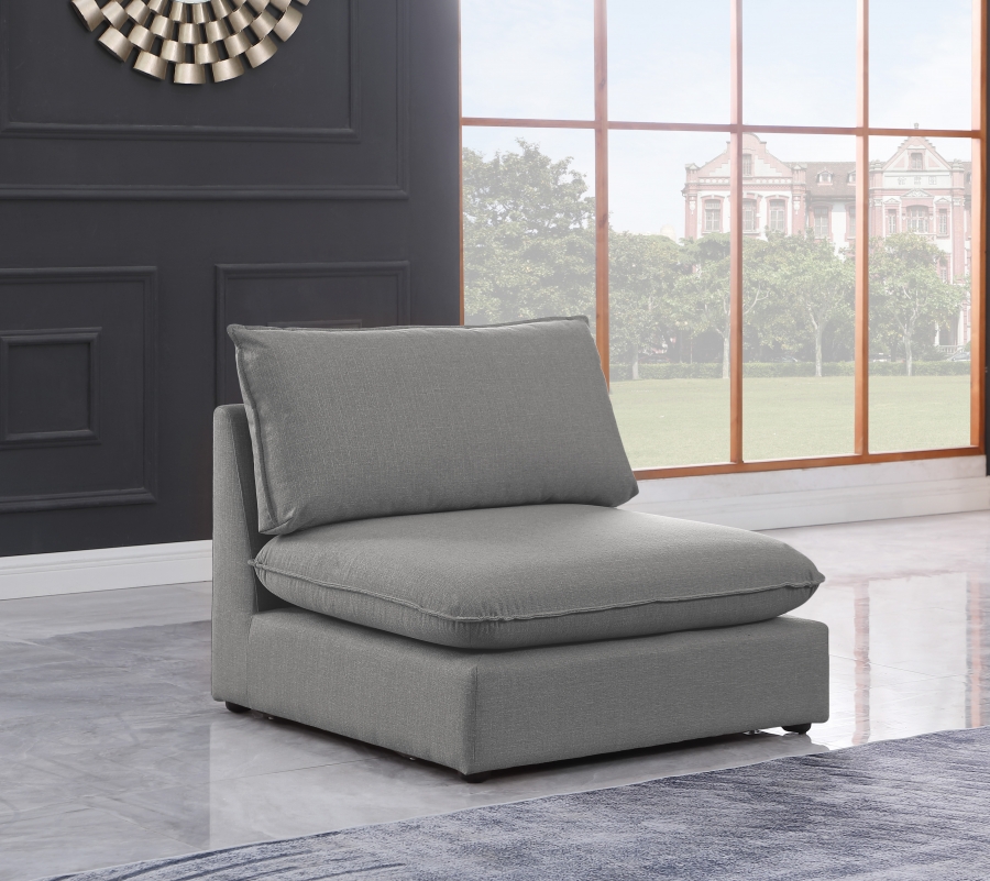 Mackenzie Linen Textured Fabric Upholstered Armless Modular Chair