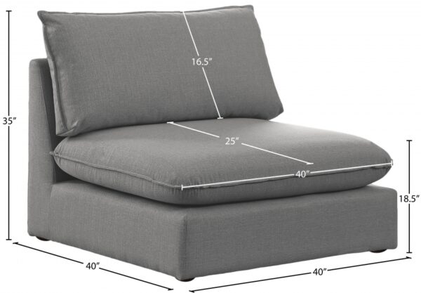 Mackenzie Linen Textured Fabric Upholstered Armless Modular Chair