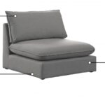 Mackenzie Linen Textured Fabric Upholstered Armless Modular Chair