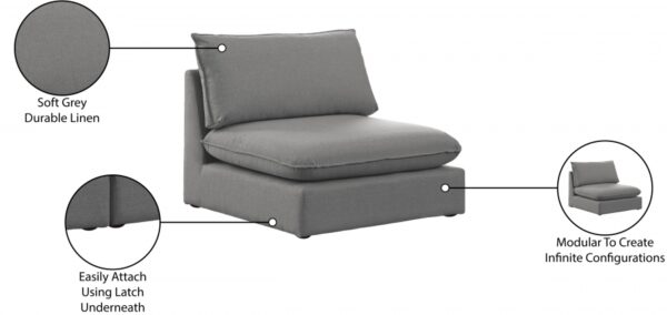 Mackenzie Linen Textured Fabric Upholstered Armless Modular Chair