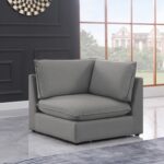 Mackenzie Linen Textured Fabric Upholstered Corner Modular Chair