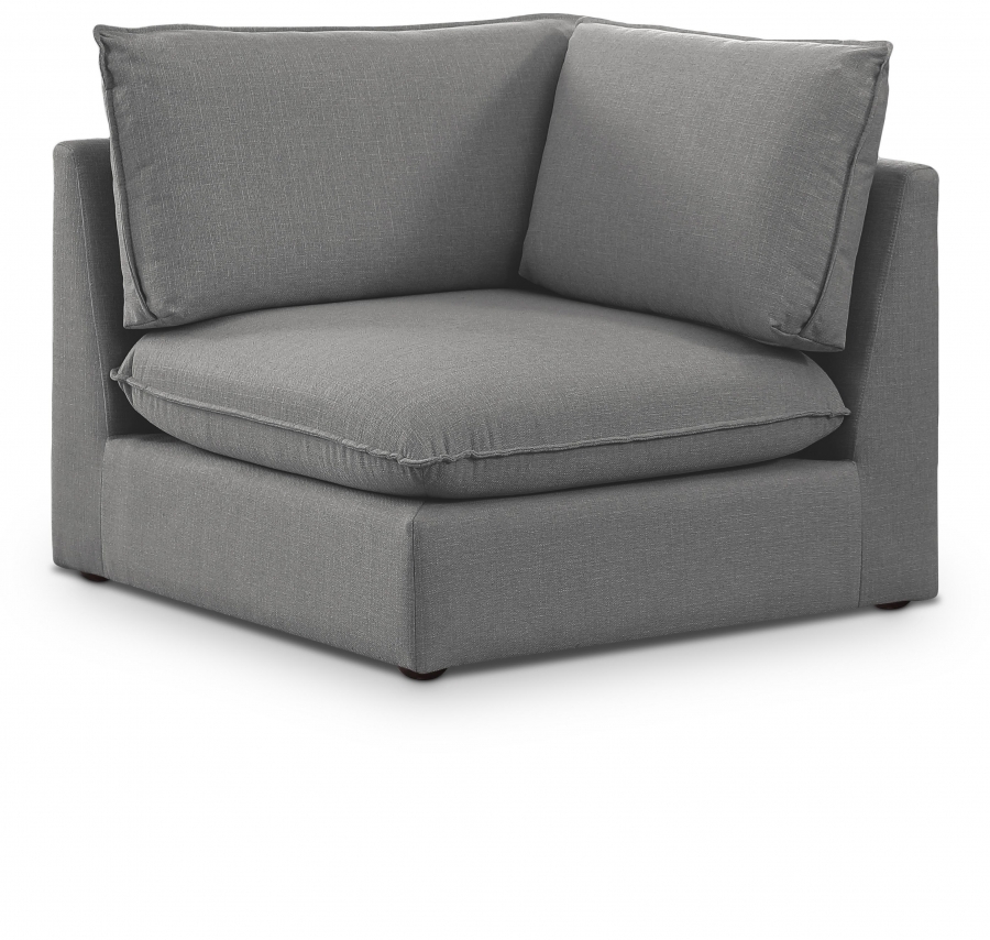 Mackenzie Linen Textured Fabric Upholstered Corner Modular Chair