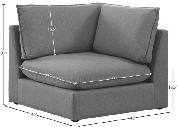 Mackenzie Linen Textured Fabric Upholstered Corner Modular Chair