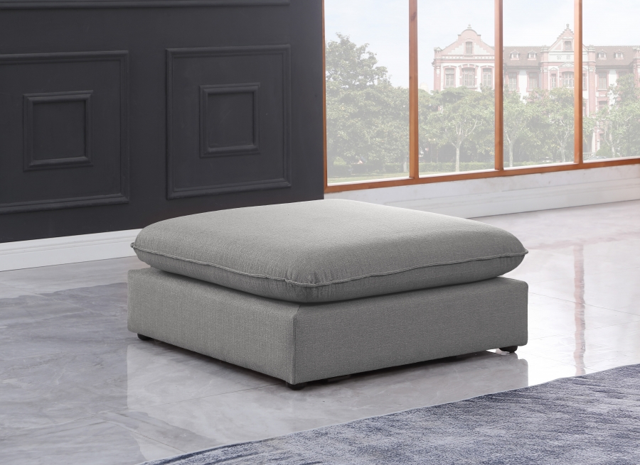 Mackenzie Linen Textured Fabric Upholstered Modular Ottoman