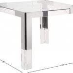 Casper 38" Glass Top, Acrylic And Steel Base Dining Table