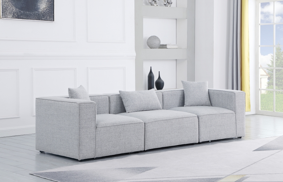Cube 108" Fabric Upholstered 3pc. Modular Sofa
