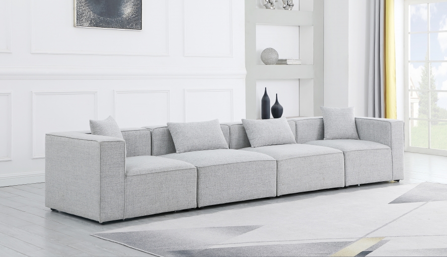 Cube 144" Fabric Upholstered 4pc. Modular Sofa