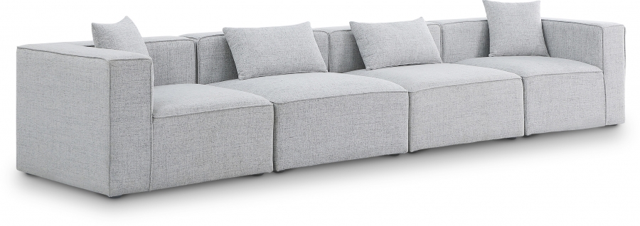 Cube 144" Fabric Upholstered 4pc. Modular Sofa