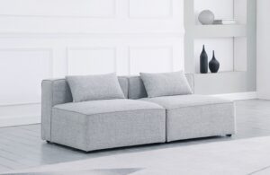 Cube 72" Fabric Upholstered 2pc. Armless Modular Loveseat