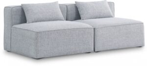 Cube 72" Fabric Upholstered 2pc. Armless Modular Loveseat