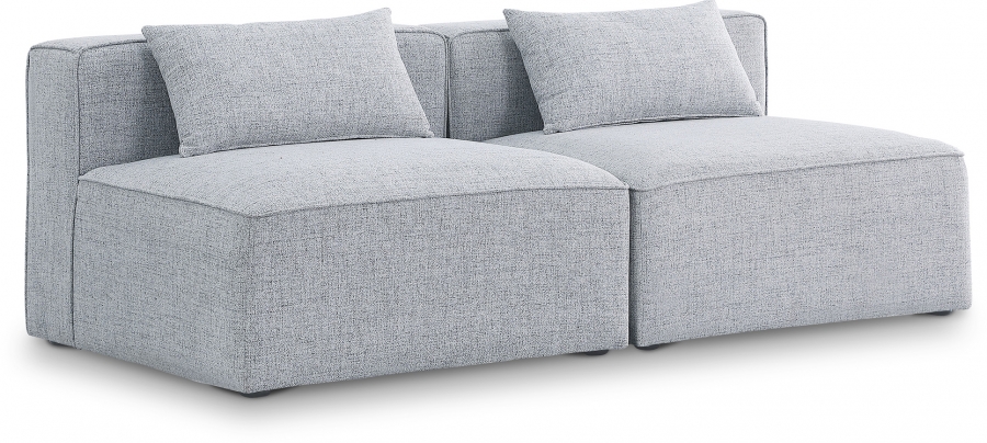 Cube 72" Fabric Upholstered 2pc. Armless Modular Loveseat