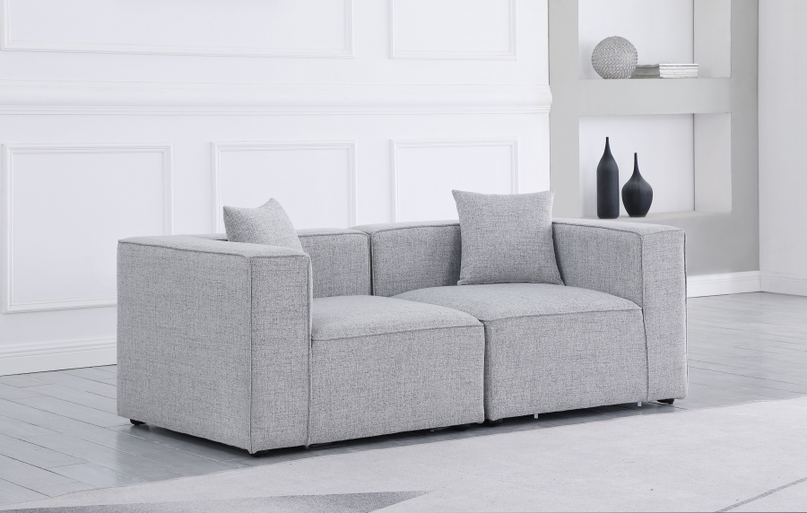 Cube 72" Fabric Upholstered 2pc. Modular Loveseat