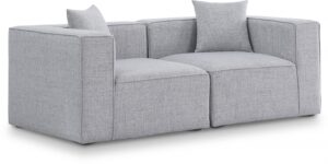 Cube 72" Fabric Upholstered 2pc. Modular Loveseat