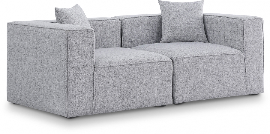 Cube 72" Fabric Upholstered 2pc. Modular Loveseat