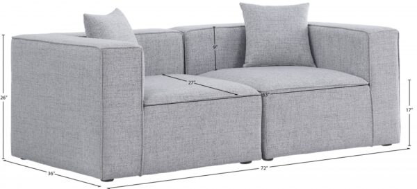 Cube 72" Fabric Upholstered 2pc. Modular Loveseat
