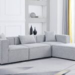Cube 108" Fabric Upholstered 4pc Modular Sectional