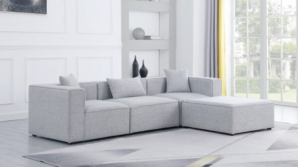Cube 108" Fabric Upholstered 4pc Modular Sectional