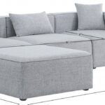 Cube 108" Fabric Upholstered 4pc Modular Sectional