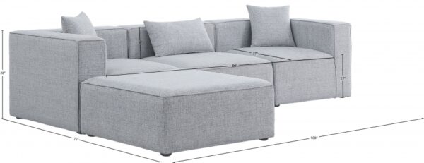 Cube 108" Fabric Upholstered 4pc Modular Sectional