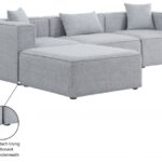 Cube 108" Fabric Upholstered 4pc Modular Sectional