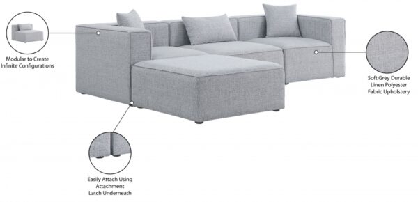 Cube 108" Fabric Upholstered 4pc Modular Sectional