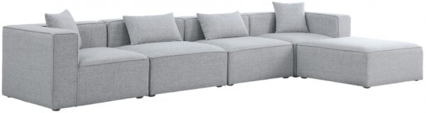 Cube 144" Fabric Upholstered 5pc Modular Sectional
