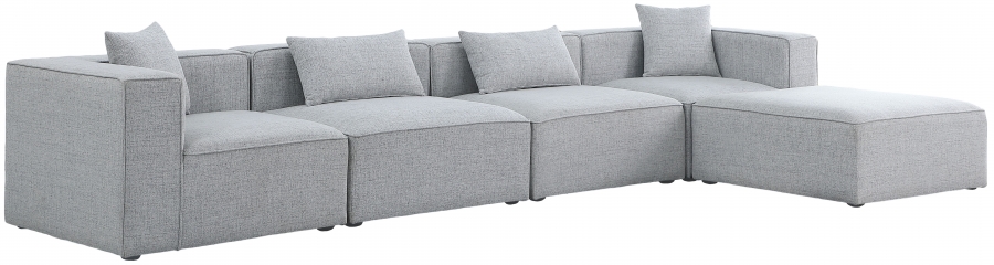 Cube 144" Fabric Upholstered 5pc Modular Sectional