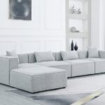 Cube 144" Fabric Upholstered 5pc Modular Sectional