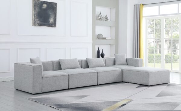 Cube 144" Fabric Upholstered 5pc Modular Sectional