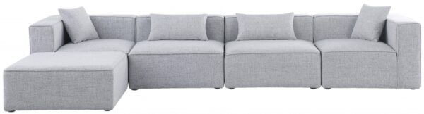Cube 144" Fabric Upholstered 5pc Modular Sectional