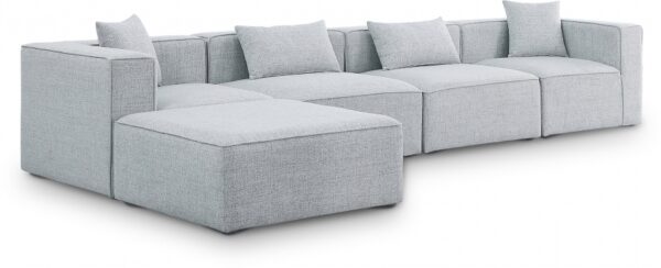 Cube 144" Fabric Upholstered 5pc Modular Sectional