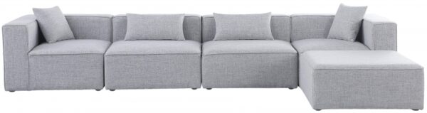 Cube 144" Fabric Upholstered 5pc Modular Sectional