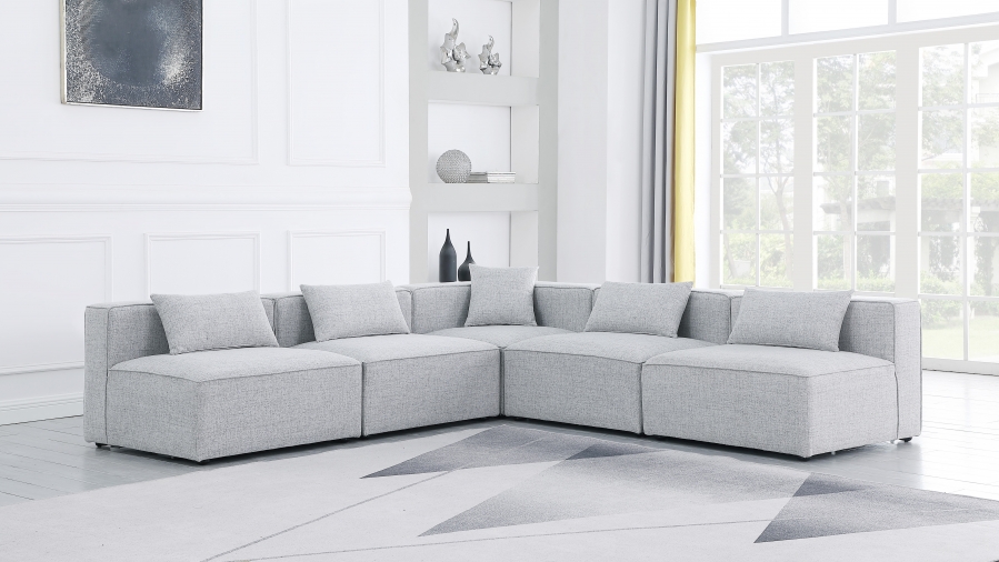 Cube 108" Fabric Upholstered 5pc Modular Sectional
