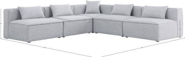 Cube 108" Fabric Upholstered 5pc Modular Sectional