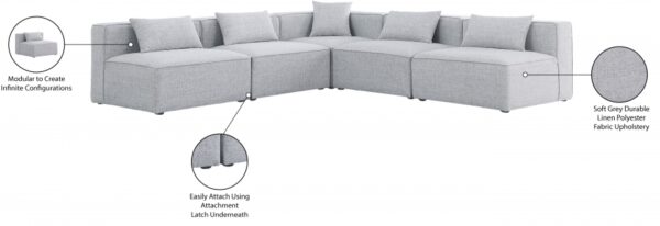 Cube 108" Fabric Upholstered 5pc Modular Sectional