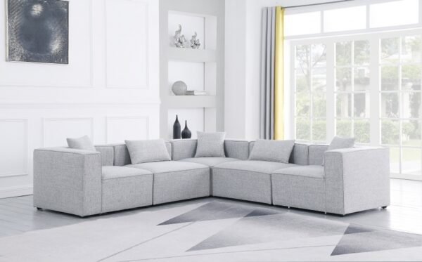 Cube 108" Fabric Upholstered 5pc Modular Sectional