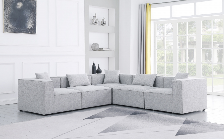 Cube 108" Fabric Upholstered 5pc Modular Sectional