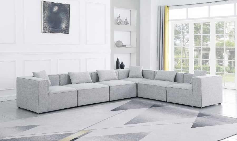 Cube 108" Fabric Upholstered 6pc Modular Sectional