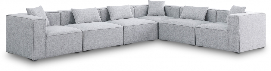 Cube 108" Fabric Upholstered 6pc Modular Sectional