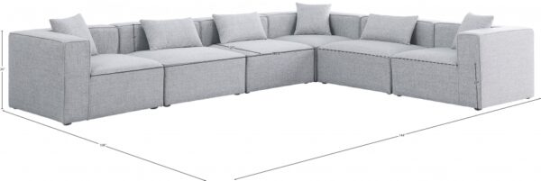 Cube 108" Fabric Upholstered 6pc Modular Sectional