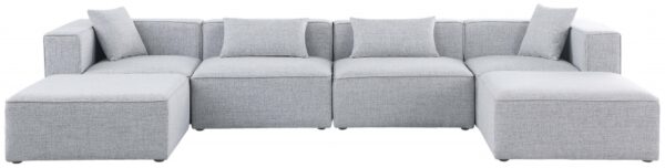 Cube 144" Fabric Upholstered 6pc Modular Sectional