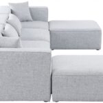 Cube 144" Fabric Upholstered 6pc Modular Sectional