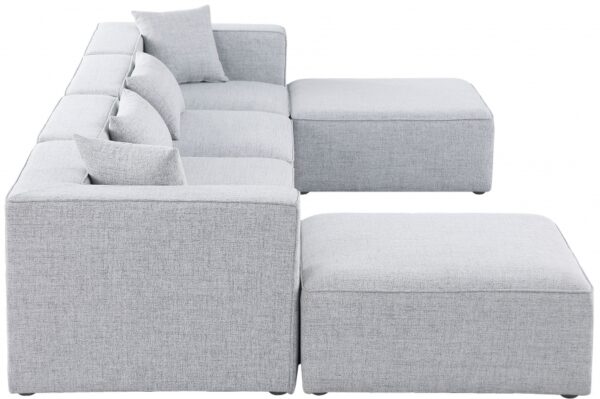 Cube 144" Fabric Upholstered 6pc Modular Sectional